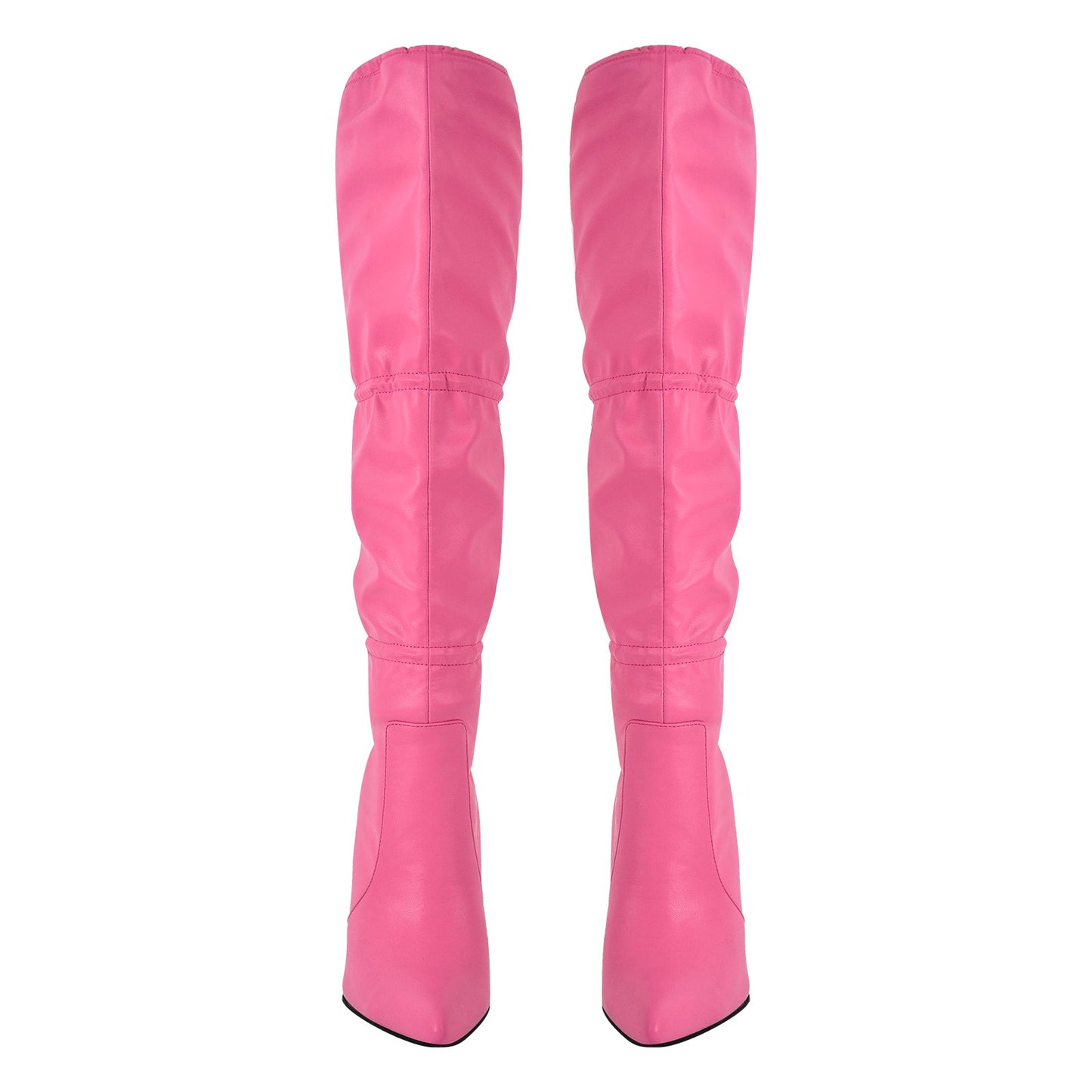 Pointed Toe Lace-up Stiletto Knee High Boots