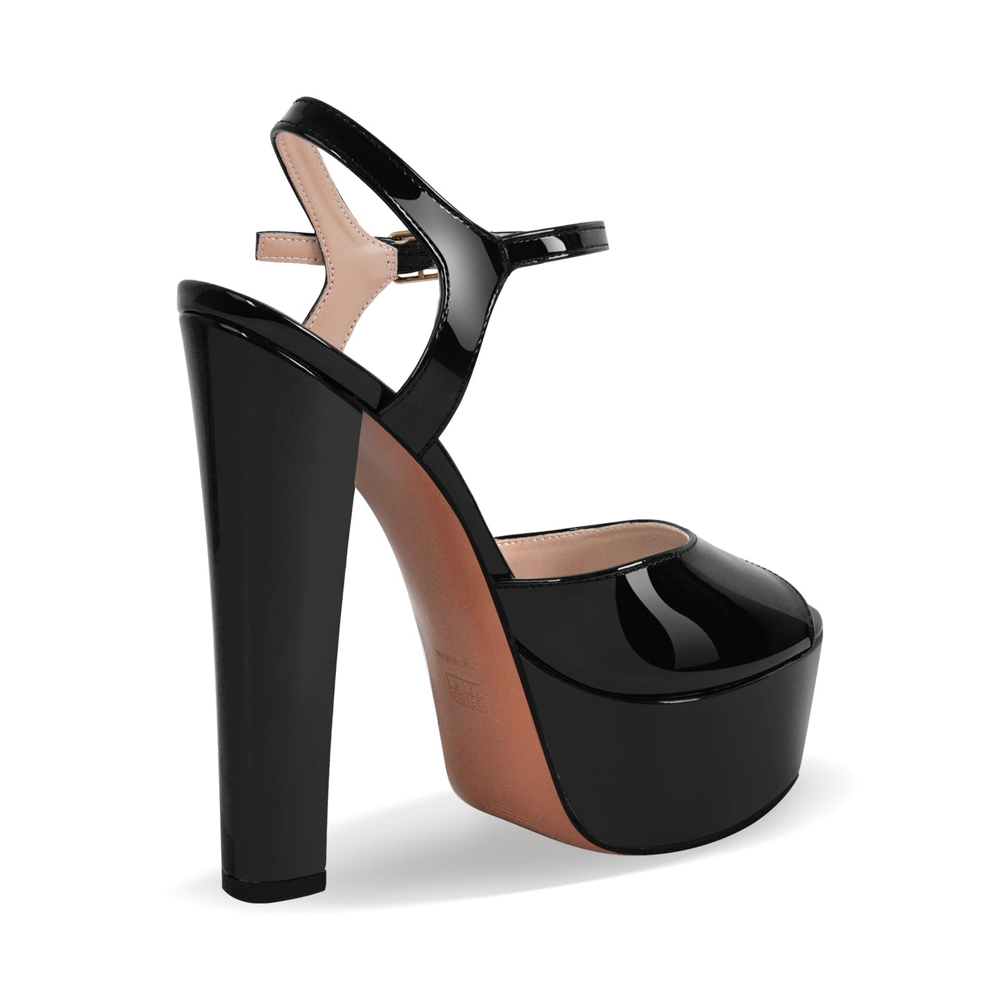 Peep Toe Platform Buckle Strap Chunky Heel Sandals