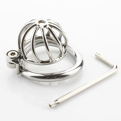 Small Metal TWISTED CHASTITY DEVICE 1.3 INCHES LONG