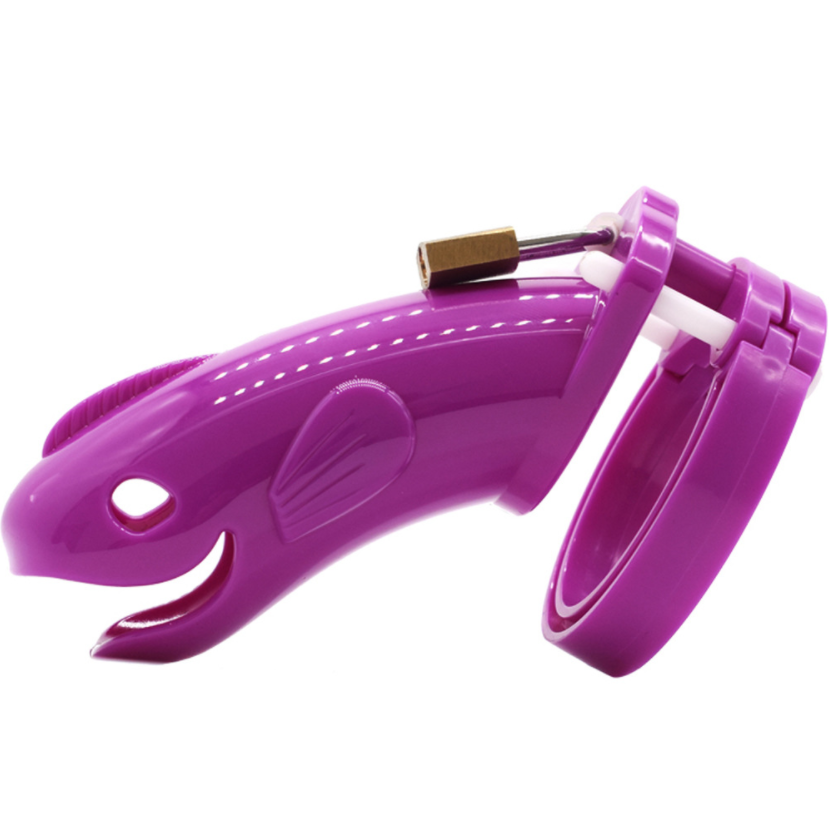 Plastic Cetacean Chastity Cage 4.56 Inches Long (All 5 Rings Included)