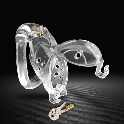 Double Lock Detachable Plastic Chastity Cage