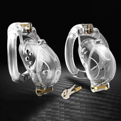 Double Lock Detachable Plastic Chastity Cage