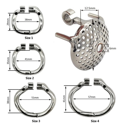 Flat Honeycomb Stainless Steel Chastity Device