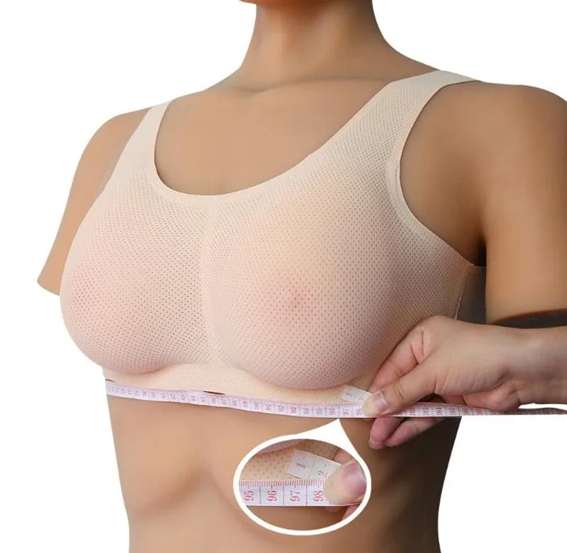 C/D Cup Drop-Shaped Artificial Breast with Lingerie Set