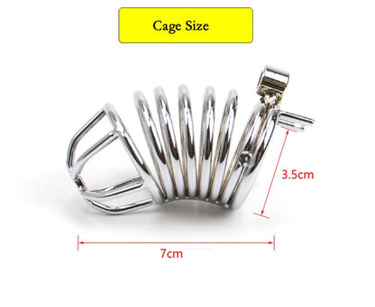 METAL Chastity COCK CAGE 3.31 INCHES LONG