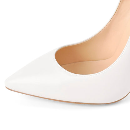 Matte White Pointed Toe Stiletto Pumps