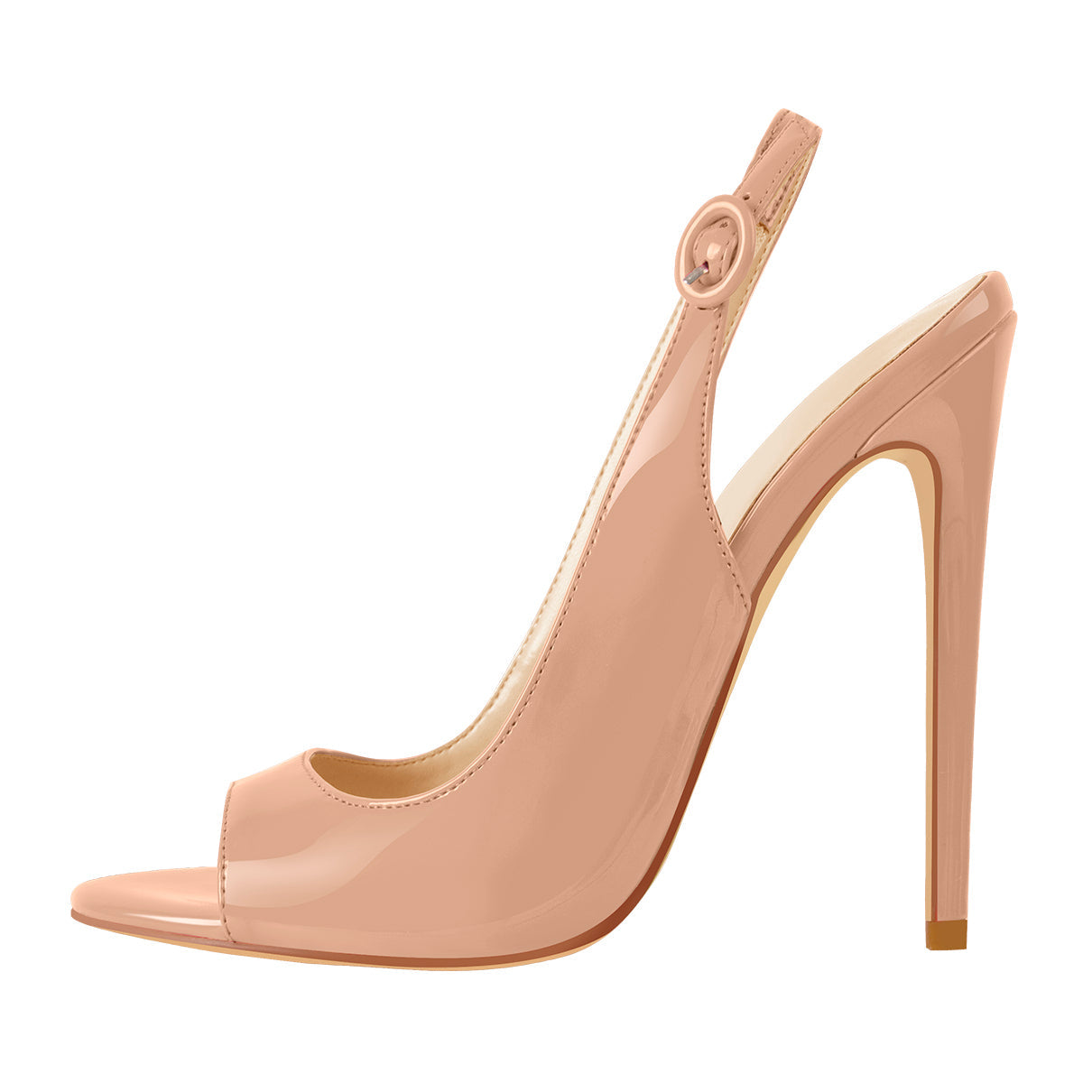 Baby Pink Open Toe Thin High Heels Slingback Sandals