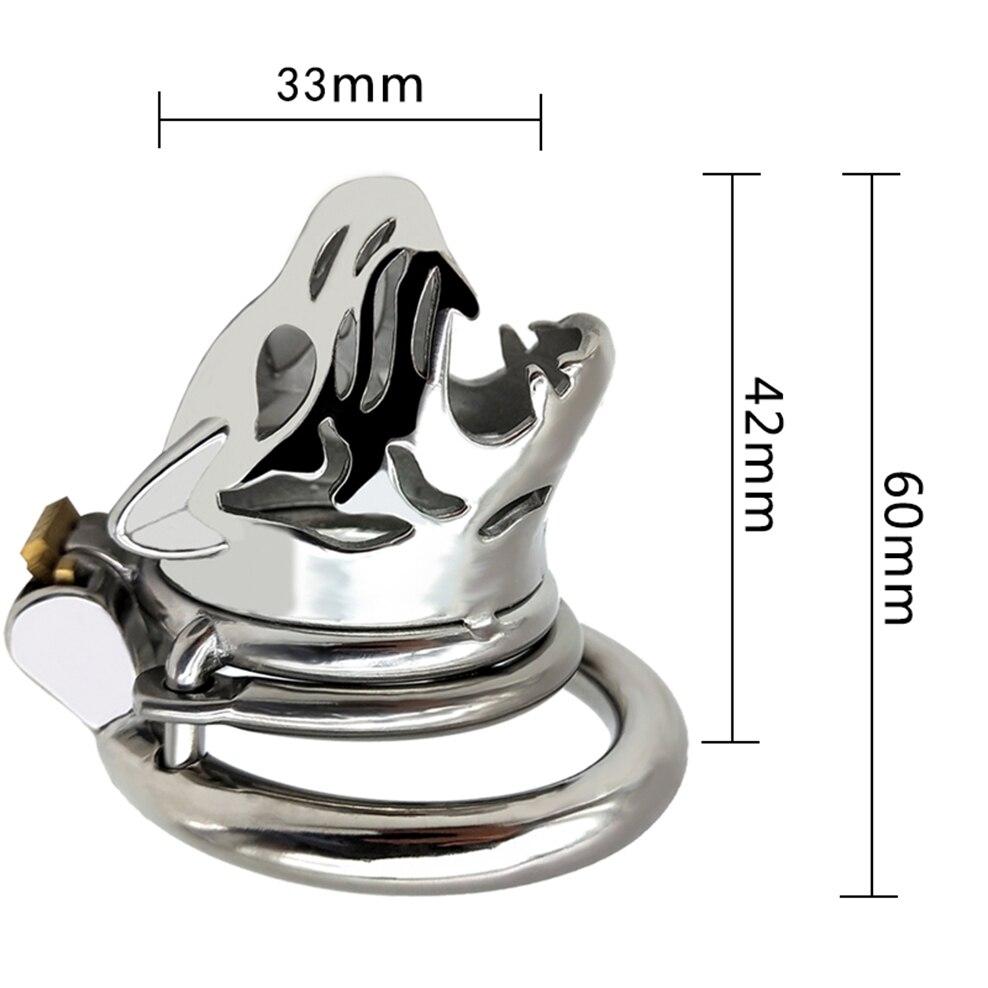 Metal Chastity Cage Tiger Head