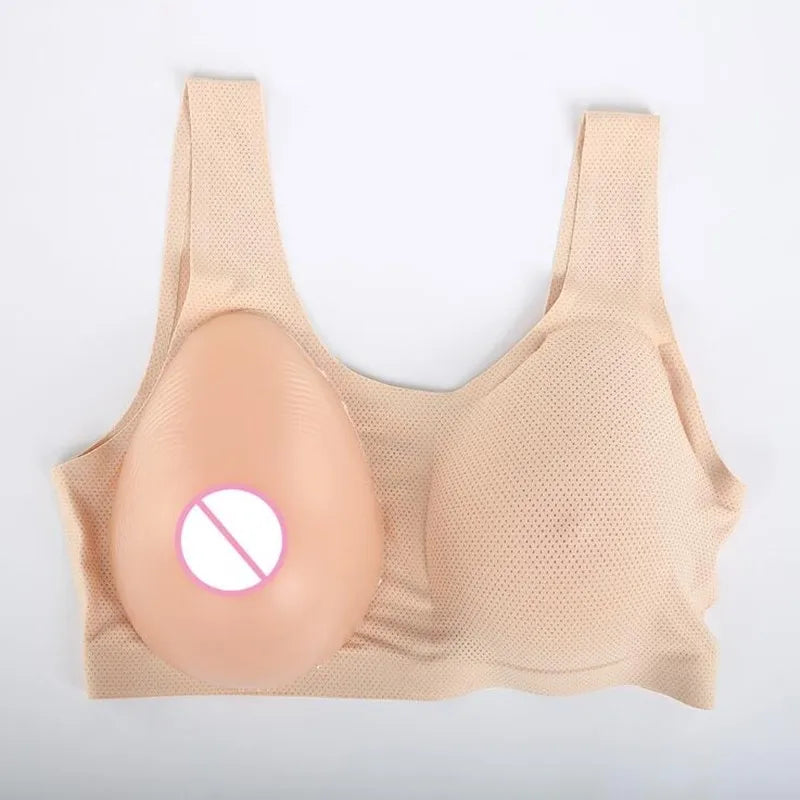 C/D Cup Drop-Shaped Artificial Breast with Lingerie Set