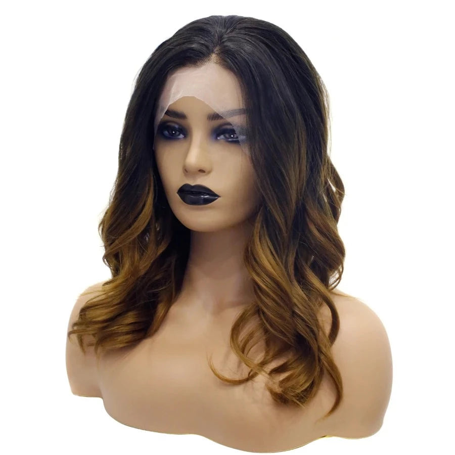 Sissy Lux Elegance: Ombre Blonde Synthetic Lace Front Wig for Feminization Magic