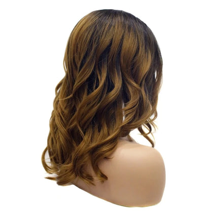Sissy Lux Elegance: Ombre Blonde Synthetic Lace Front Wig for Feminization Magic