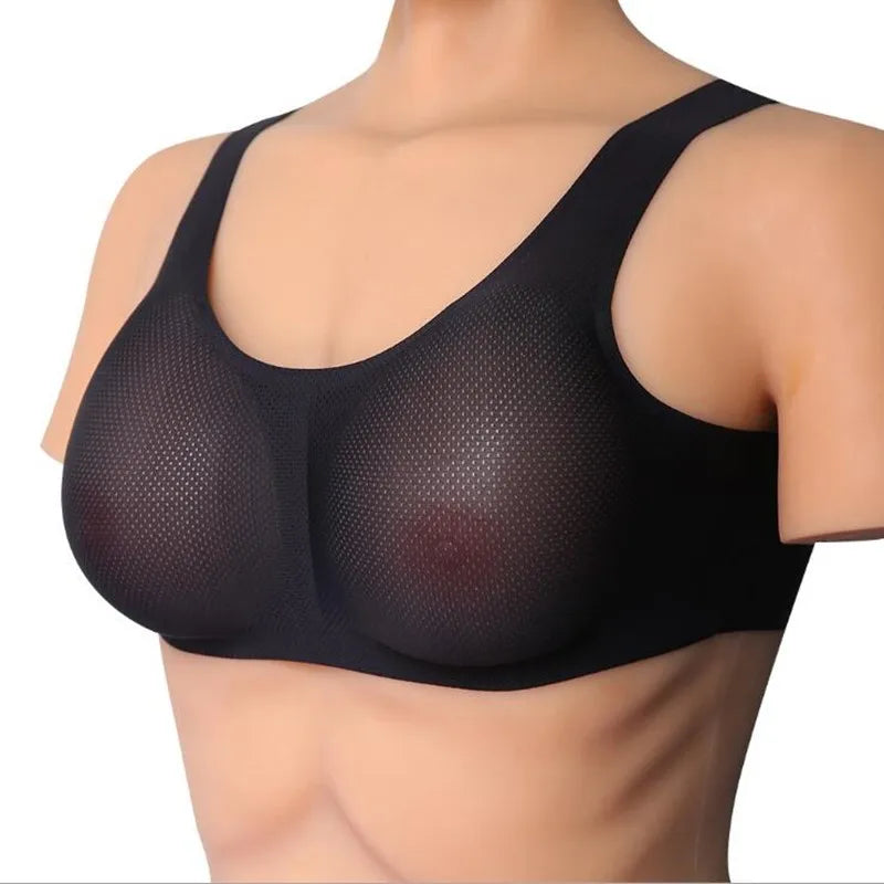 C/D Cup Drop-Shaped Artificial Breast with Lingerie Set