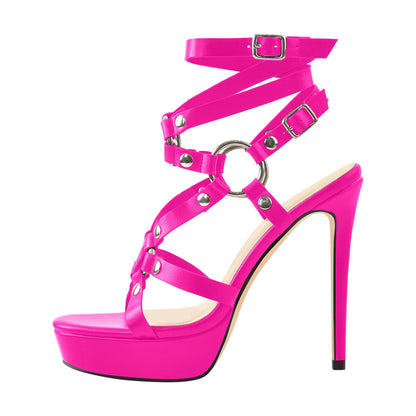 Becket Ankle Platform Strap Stiletto Sandals