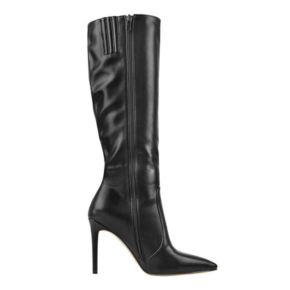 Pointed Toe Stiletto Zip Knee High Boots