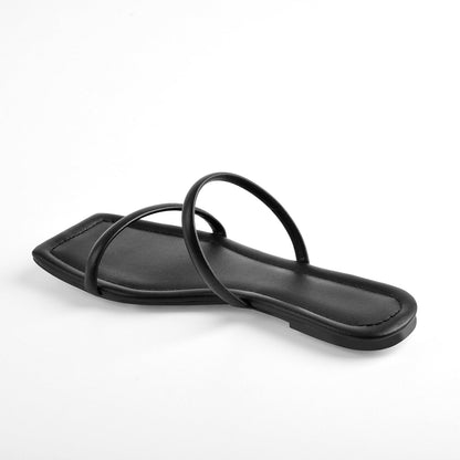 Black Band Slipper Flats