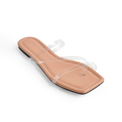 Clear Band Flat Slipper Sandals