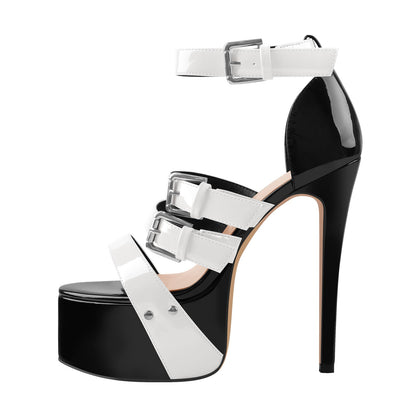 Platform Stiletto High Heels Buckle Sandals