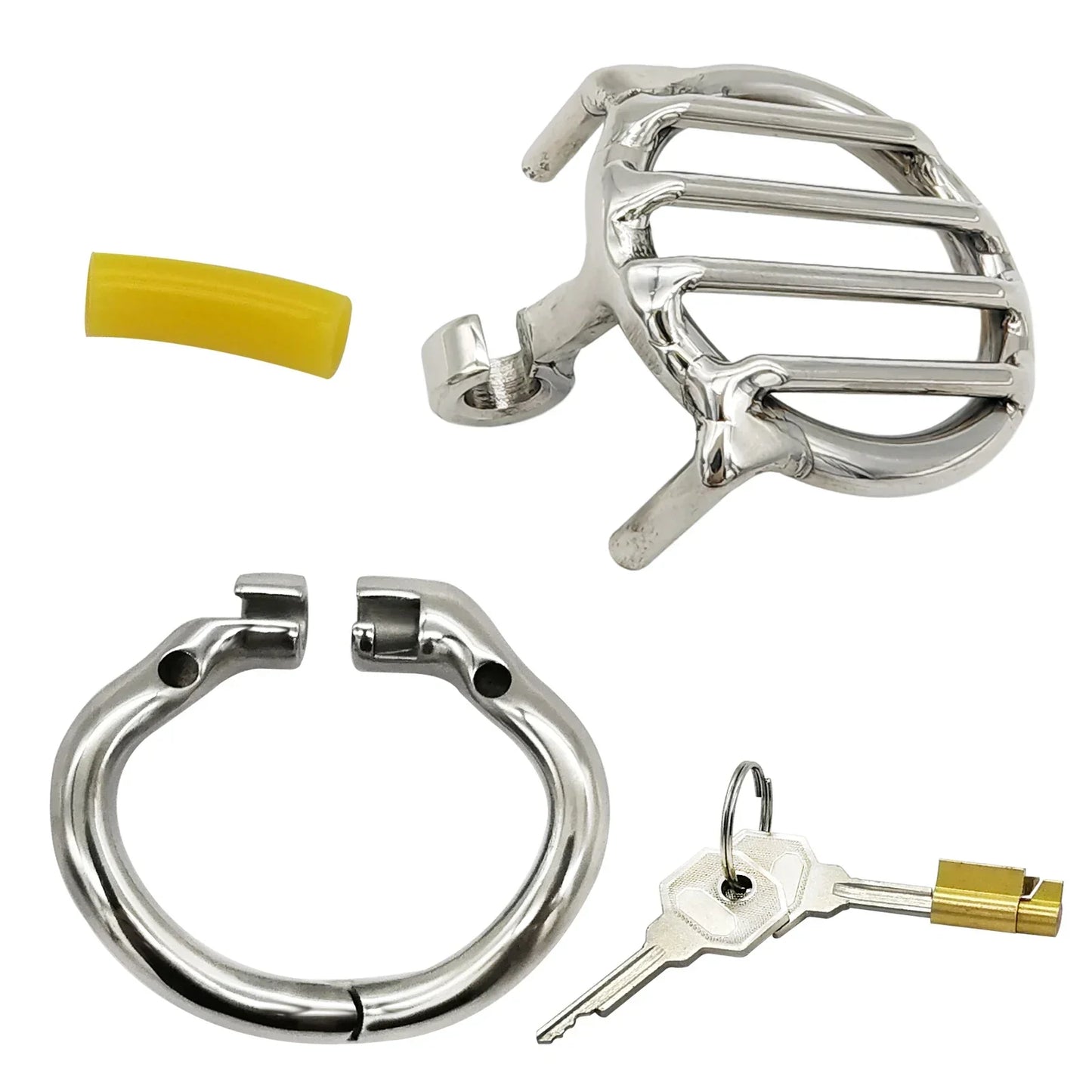 Newest Flat Cage Stainless Steel Male Chastity Device