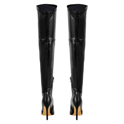 Pointed Toe Over The Knee Stiletto Stretch Boots