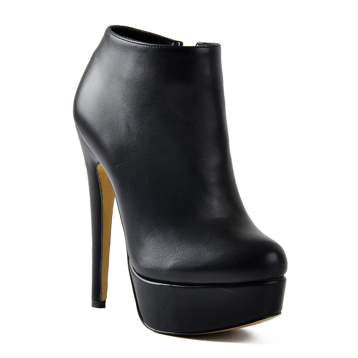 Black Platform Zipper Stiletto Ankle Boots