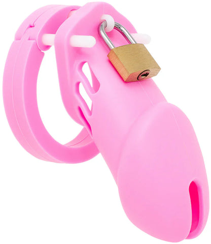 Silicone Chastity Cage  Perverse Pink(all rings included)