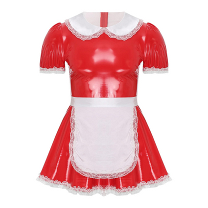 Sissy Maid Latex Dress With Apron