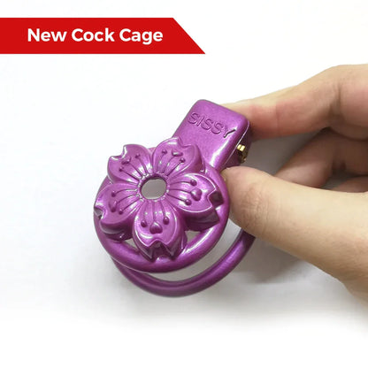 Purple SISSY Petal Chastity Cage