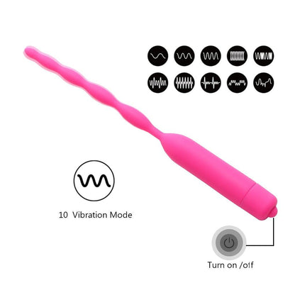 10-Speed Vibrating Wavy Silicone Penis Plug