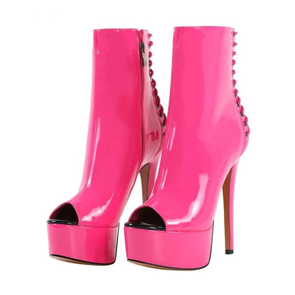 Peep Toe Platform Sissy Booties