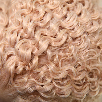 Curly Pink Crossdressing Wig