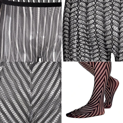 Men's Fishnet Striped Stockings