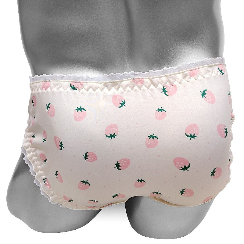 Strawberry Print Ruffles Sissy Panties