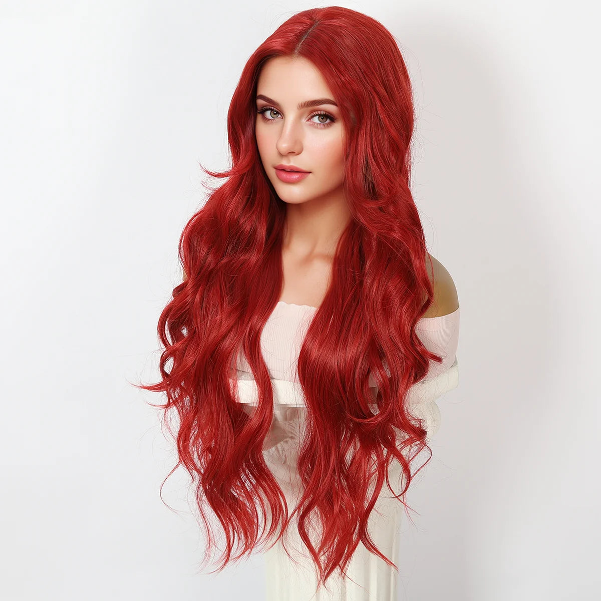 Large Red Crossdressing Wig