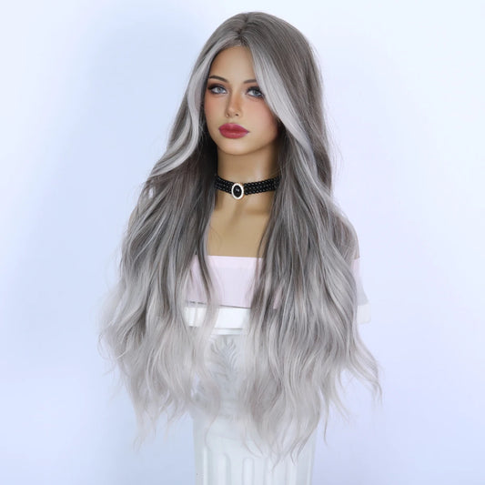 Silver Gray Gradient Crossdressing Wig