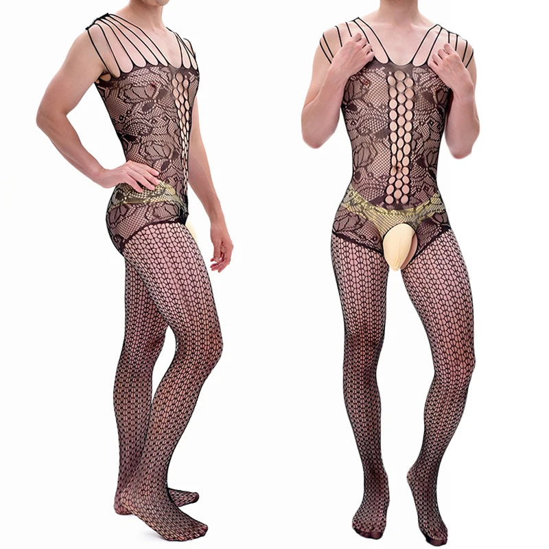 Open Crotch Sheer Bodystocking