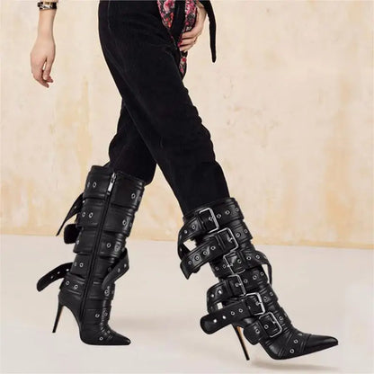 Crossdressing Buckle Strap Boots