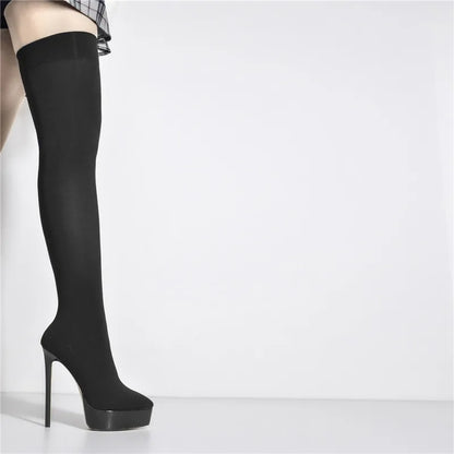 Over the Knee Crossdressing Stretch Boots