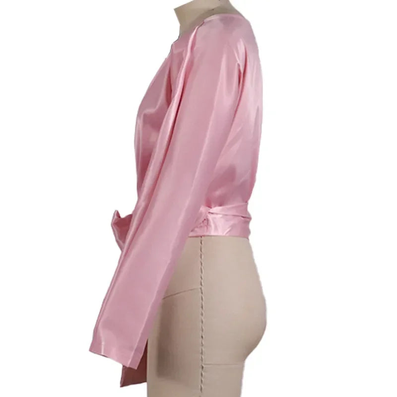 Satin Bow Crossdressing Blouse