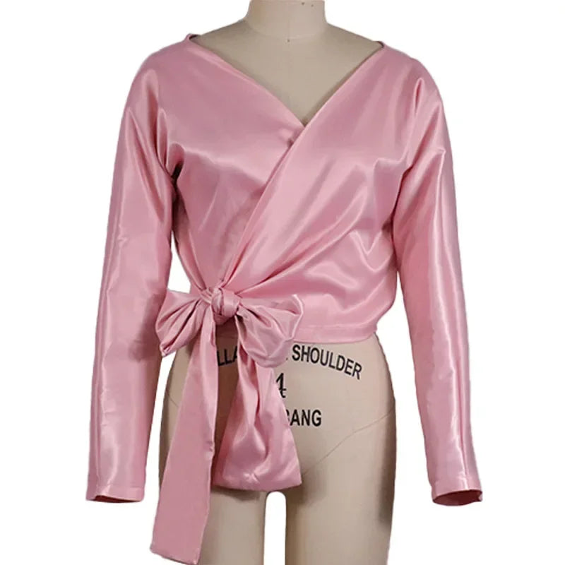 Satin Bow Crossdressing Blouse