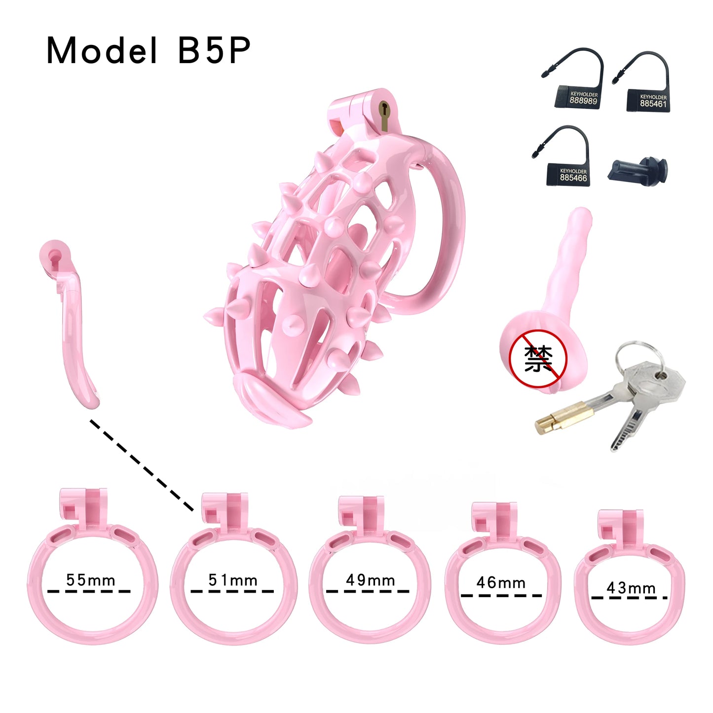 Spiked Pink Chastity Lock