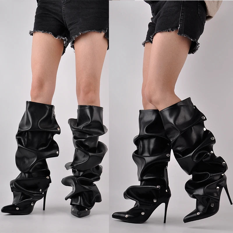 Pleated Crossdressing Boots