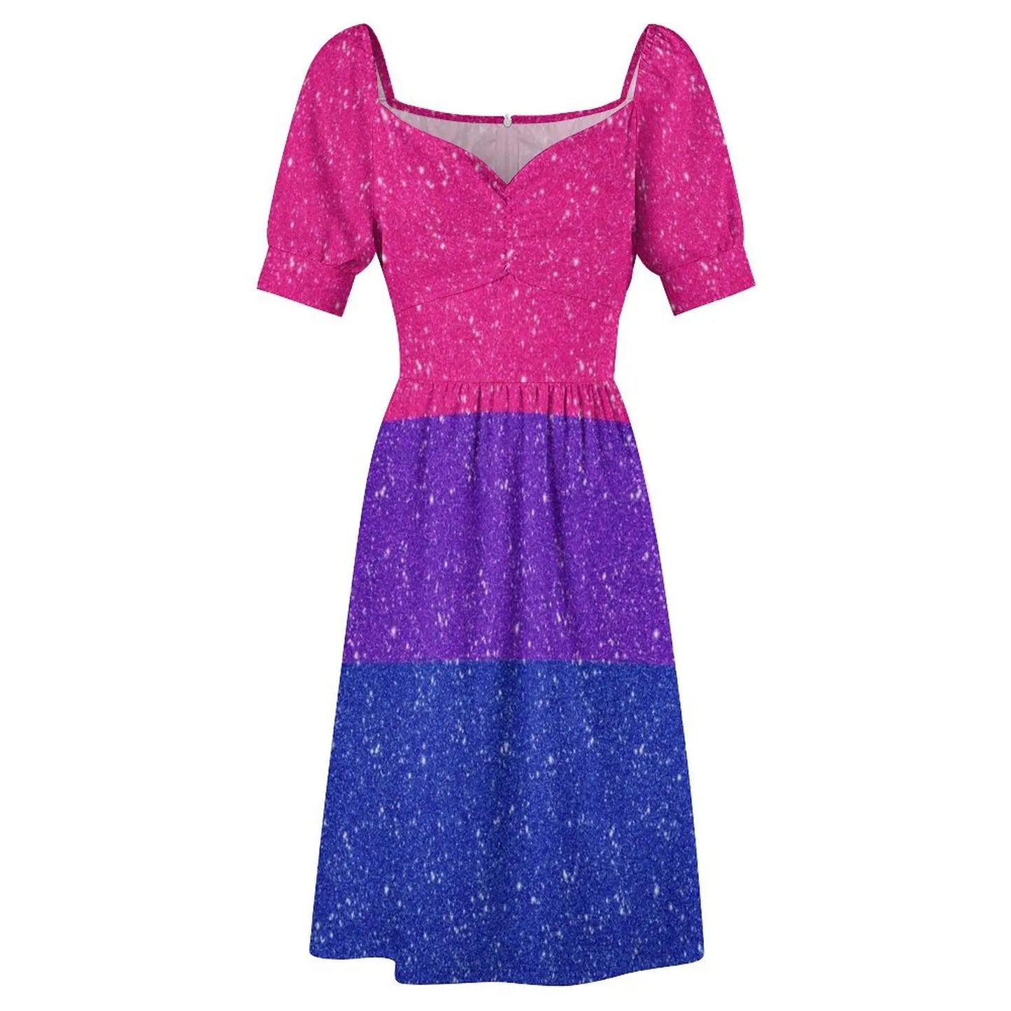 Faux Glitter Bisexual Pride Flag Dress