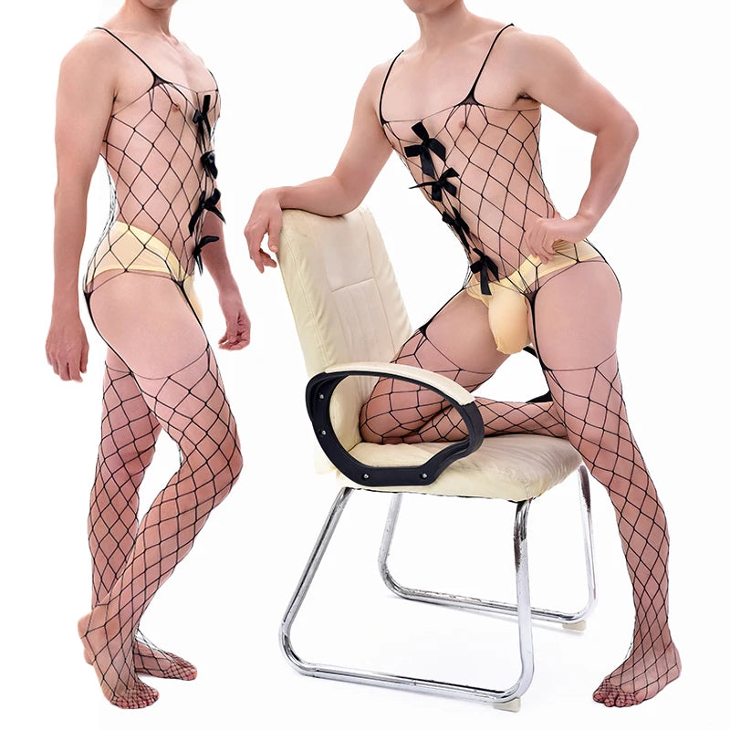 Bowknots Fishnet Bodystocking