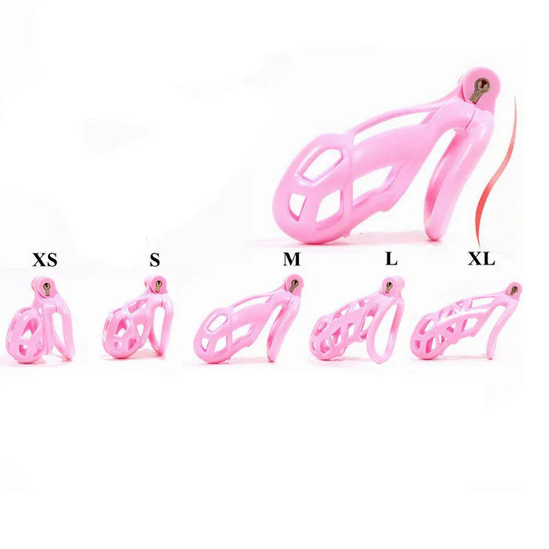 Lightweight Small Pink Male Chastity Cage (4 ring sizes)