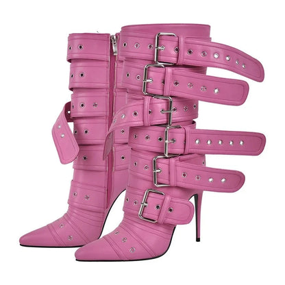 Buckle Strap Crossdressing Boots