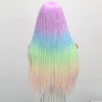 Long Rainbow Crossdressing Wig