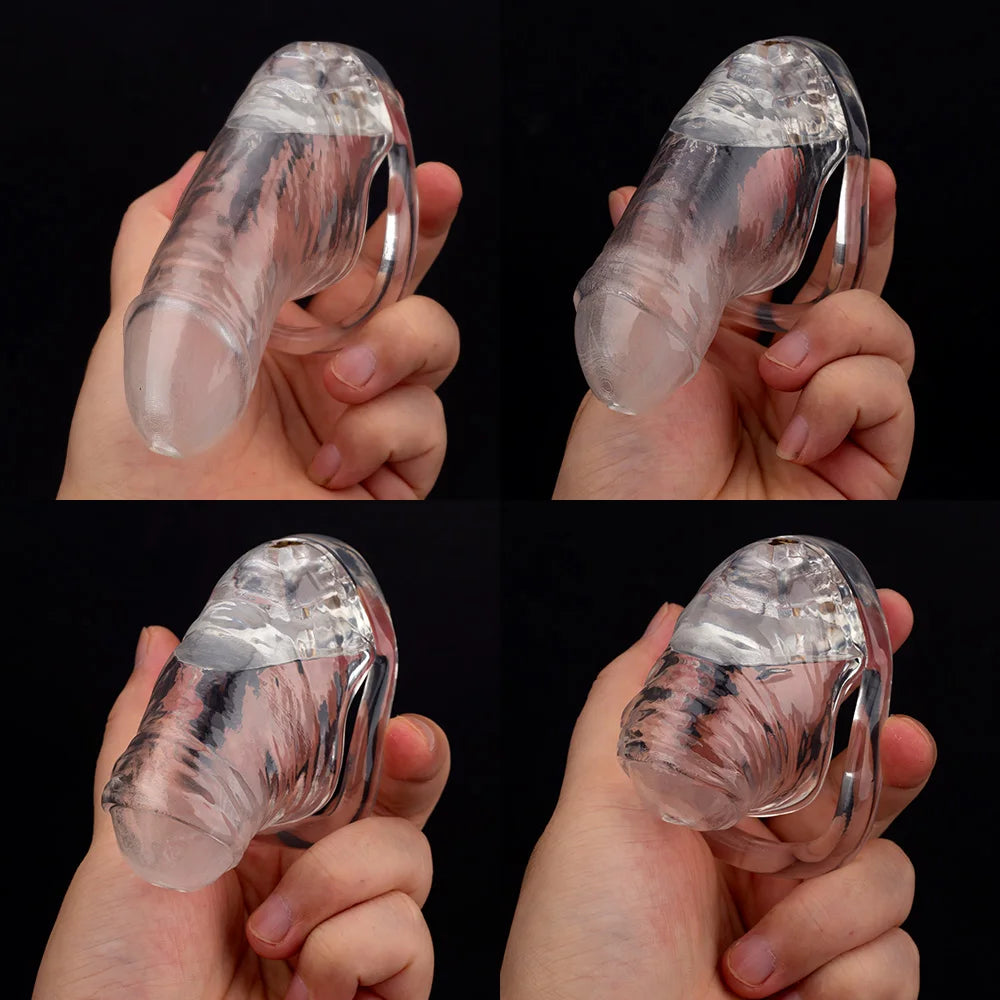 Lightweight Transparent Chastity Cage (3 rings)