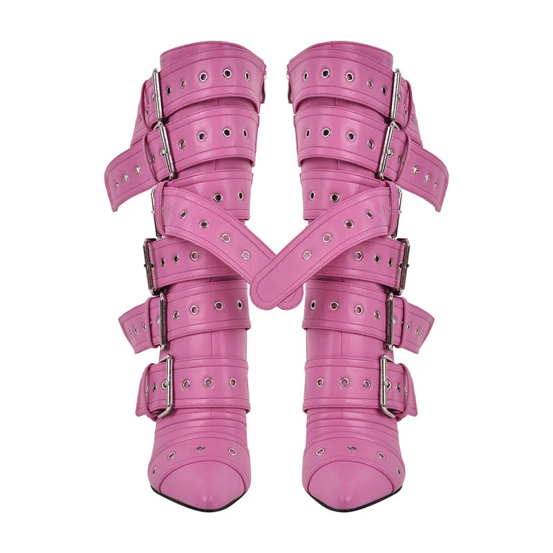 Buckle Strap Crossdressing Boots