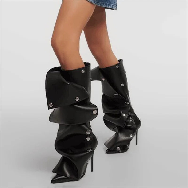 Pleated Crossdressing Boots