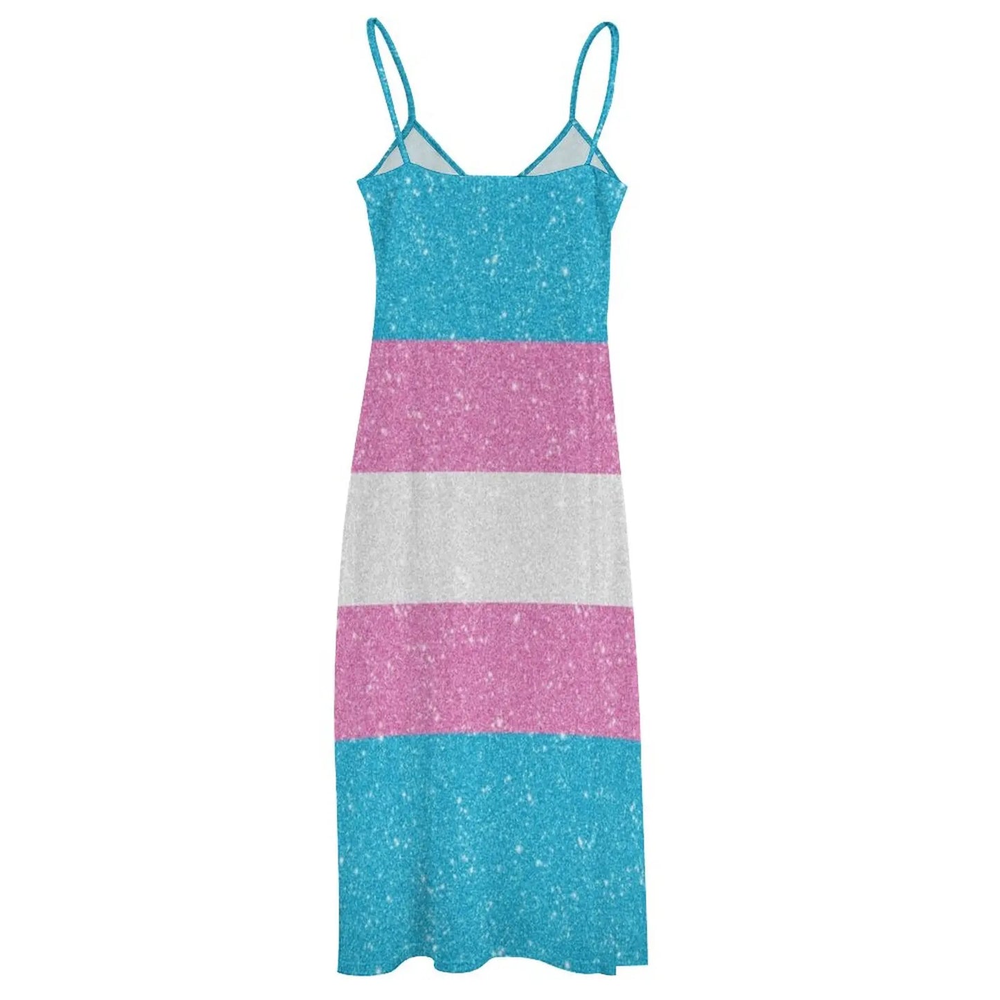 Faux Glitter Transgender Pride Flag Dress